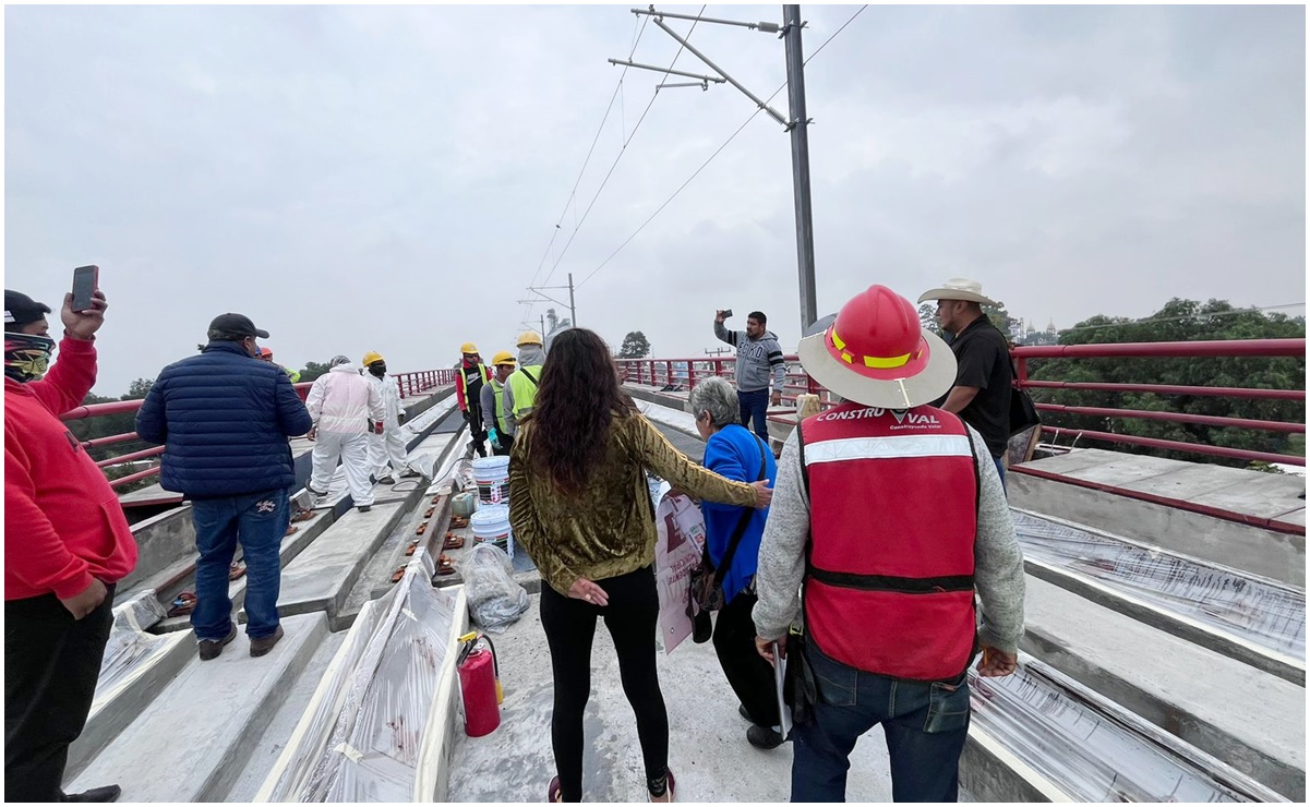 Pobladores de Teyahualco se manifiestan en la ampliación del Tren Suburbano; exigen apoyos que les prometió el gobierno