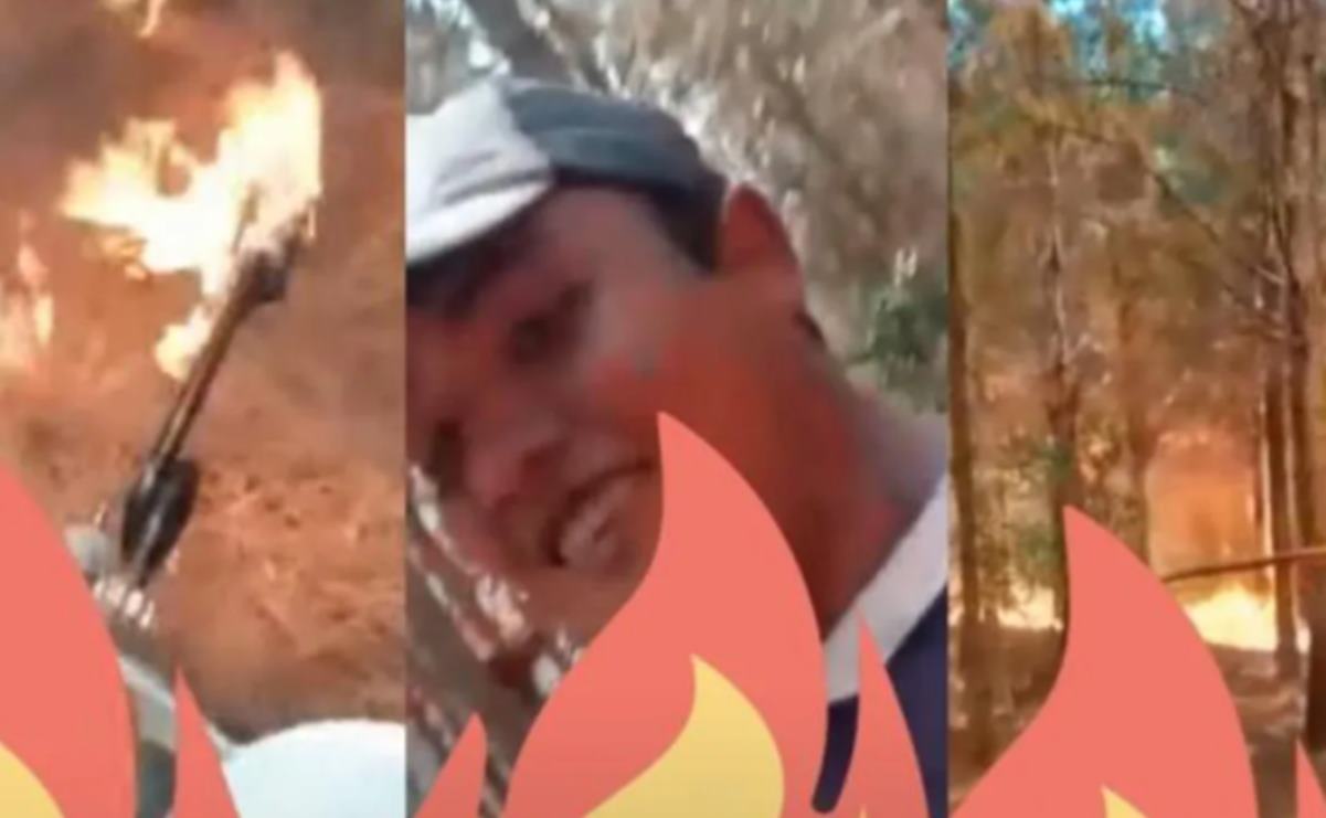 Hombre se graba provocando incendio con un lanzallamas en un bosque de Argentina 