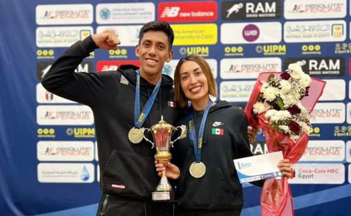 Los mexicanos Mariana Arceo y Manuel Padilla ganan medalla de plata en relevo mixto en la Copa del Mundo de Pentatlón Moderno