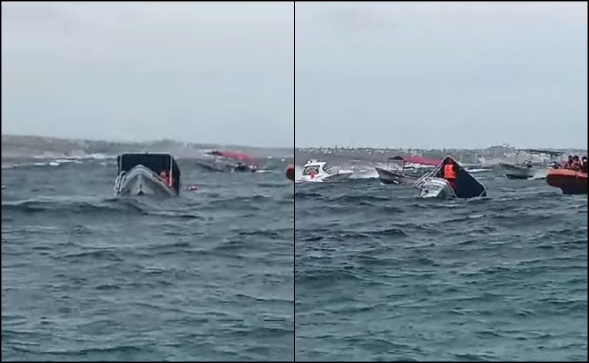 VIDEO: Captan hundimiento de embarcación turística en Los Cabos, Baja California Sur