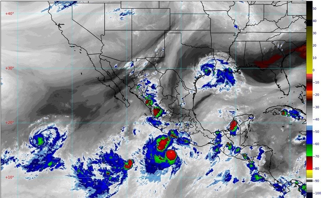 Tormentas "Lorena" y "Mario" dejarán lluvias intensas y muy fuertes en 9 estados, prevé Conagua