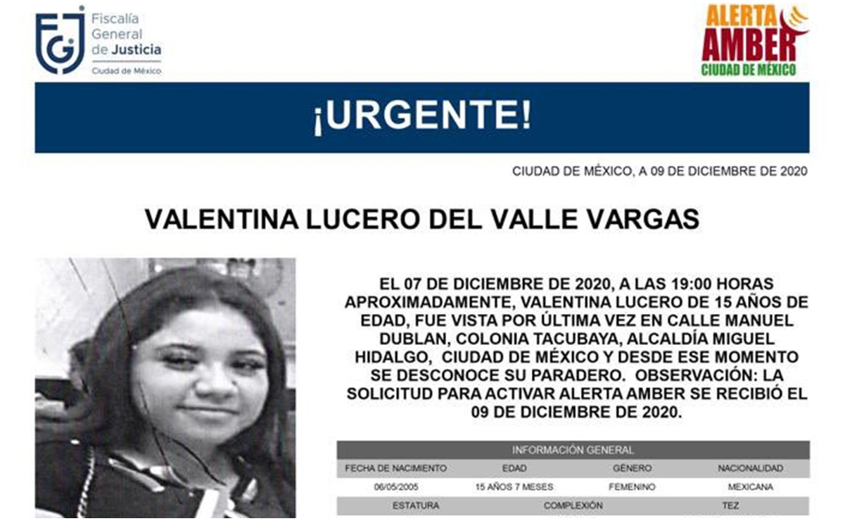Desaparece menor de 15 años en Tacubaya; Fiscalía emite boletín de “urgente” para localizarla 