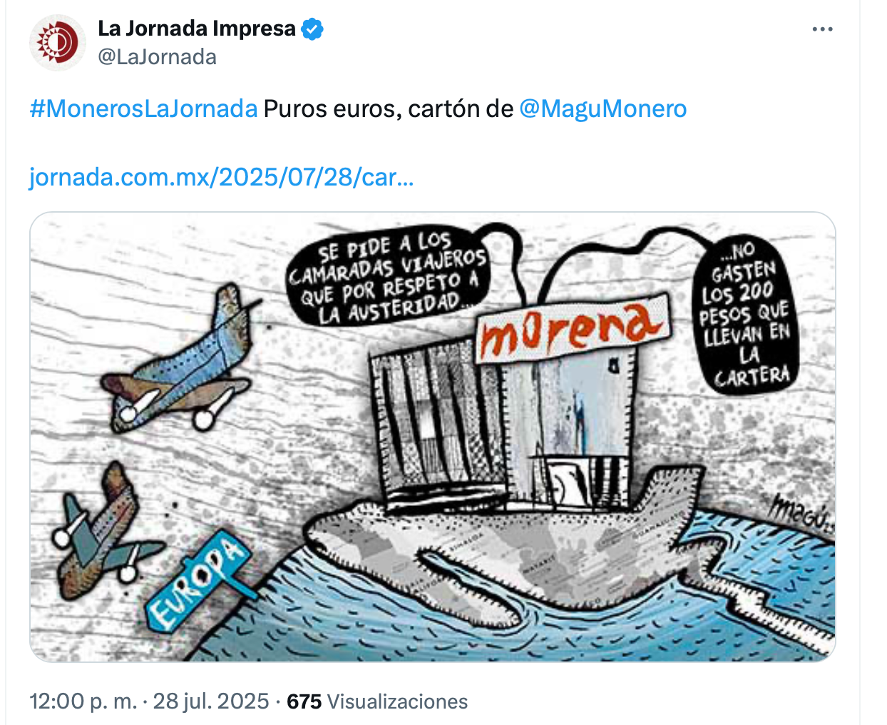 Vacaciones lujosas de la 4T; los mejores cartones de la prensa nacional que  doblan a la austeridad