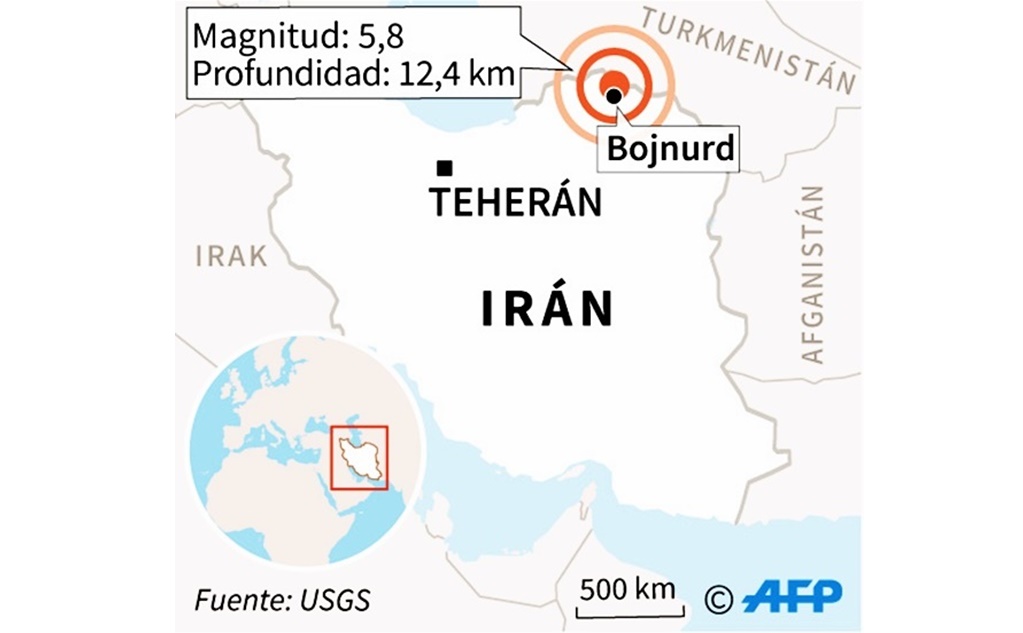 Sismo de 5.7 grados causa 3 muertos y más de 370 heridos en Irán
