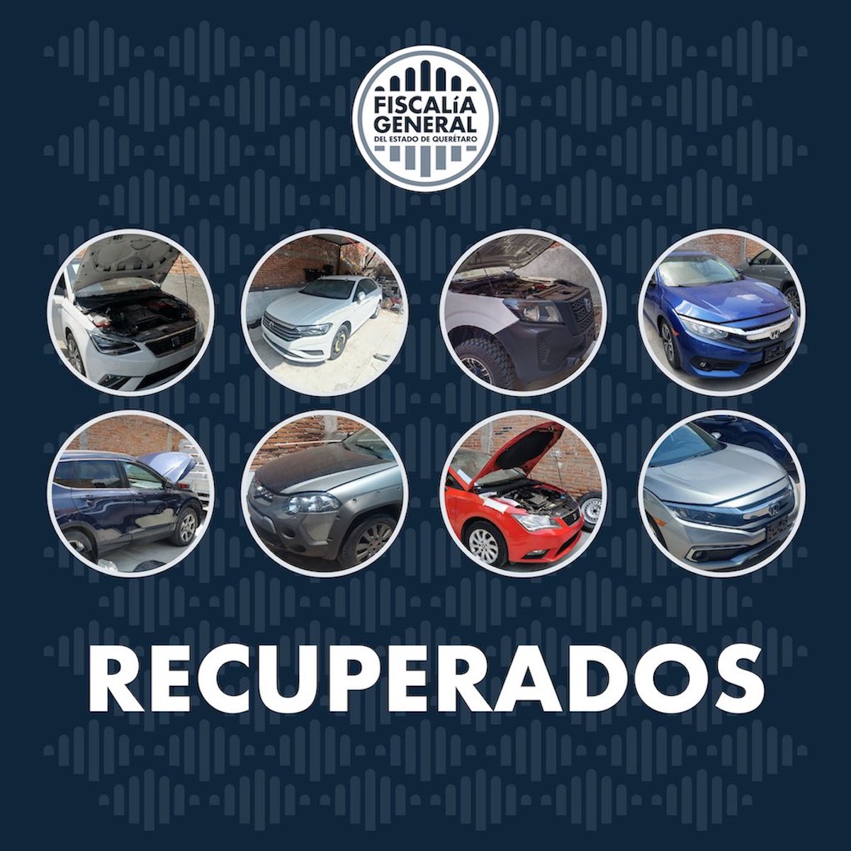 Fiscalía de Querétaro recuperó 8 vehículos robados; estaban en domicilio de la Reforma Agraria 