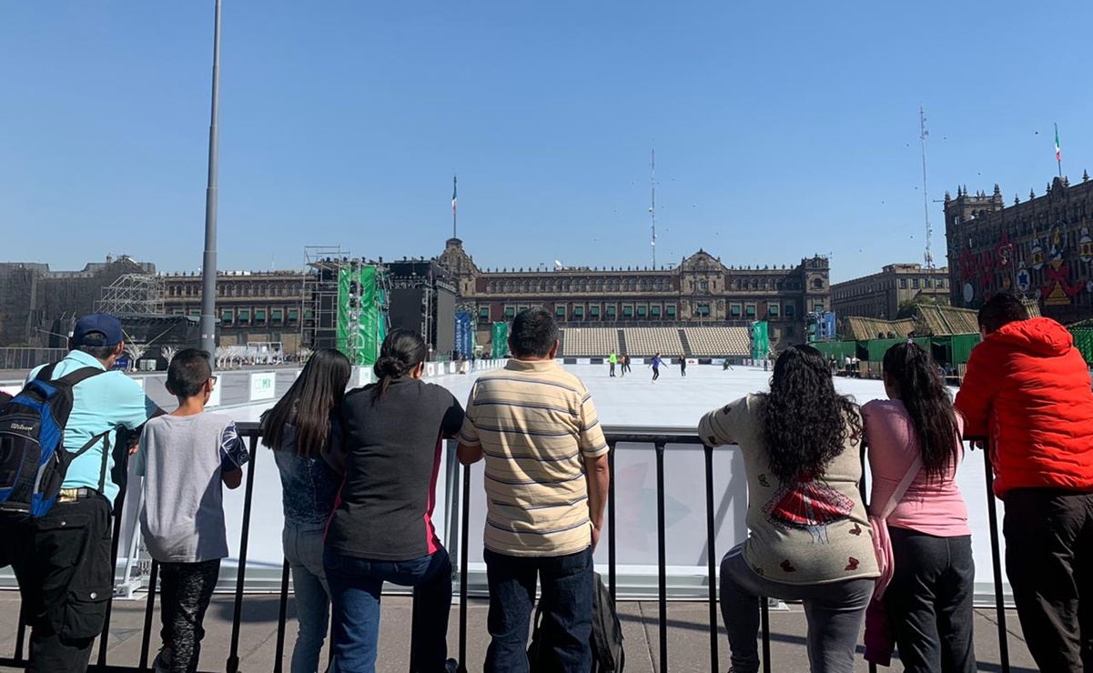 Saturan registro para usar pista de patinaje en el Zócalo 