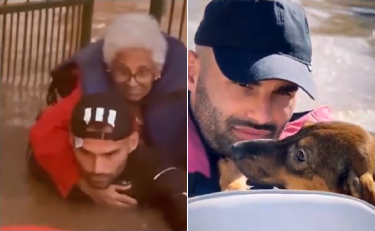 VIDEO: Thiago Maia, jugador del Flamengo rescata a abuelita y perrito atrapados en las inundaciones de Brasil