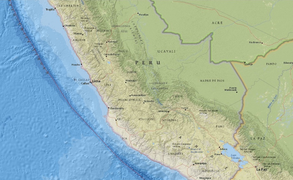 Se registra sismo de 7.1 en Perú