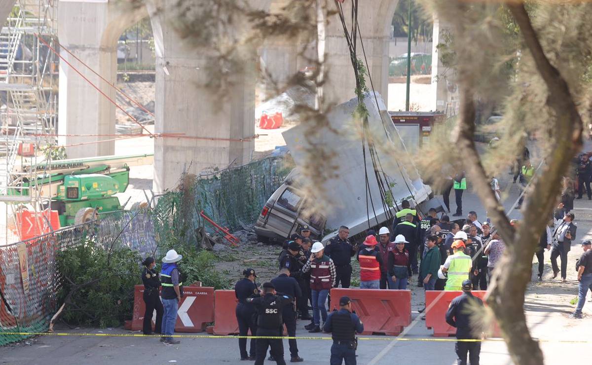 VIDEO: Cae parte de una estructura del Tren Interurbano México-Toluca