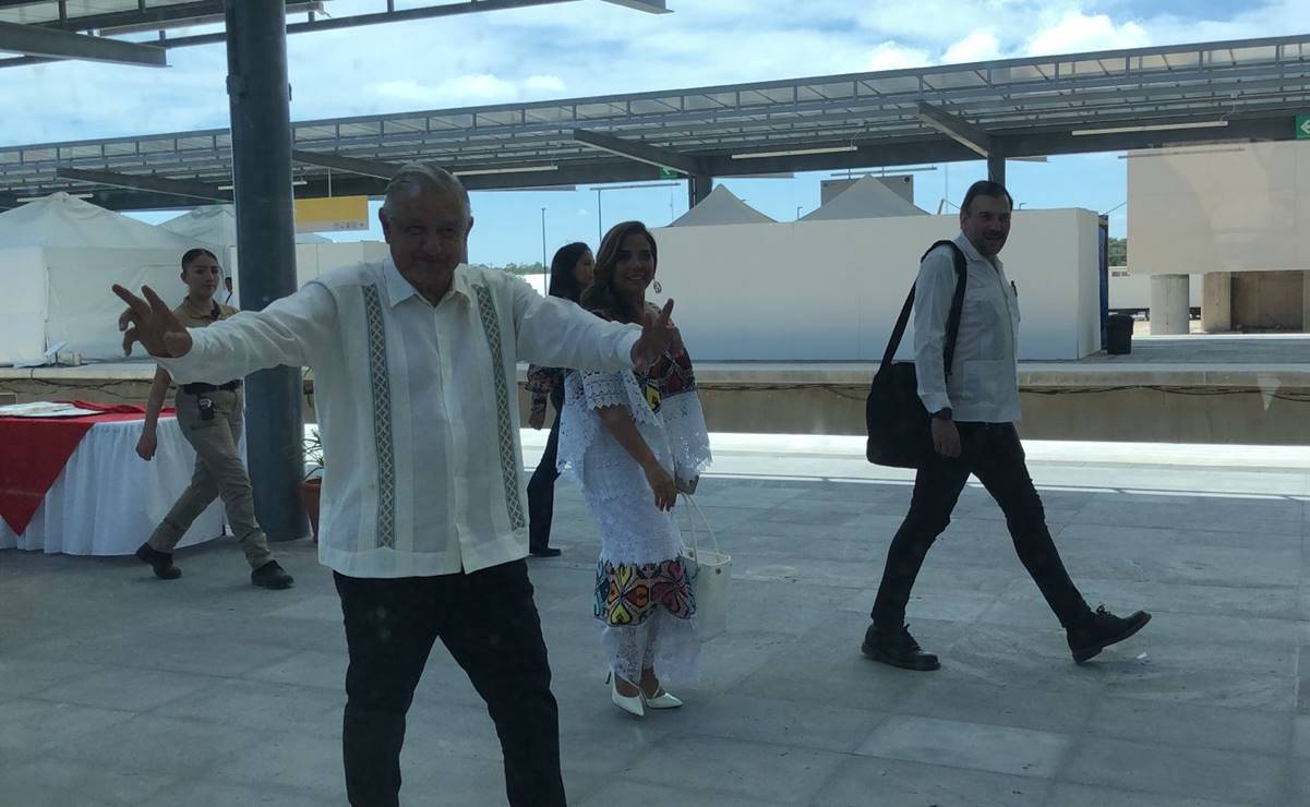 AMLO realiza recorrido inaugural del Tramo 5 Norte del Tren Maya, en Quintana Roo