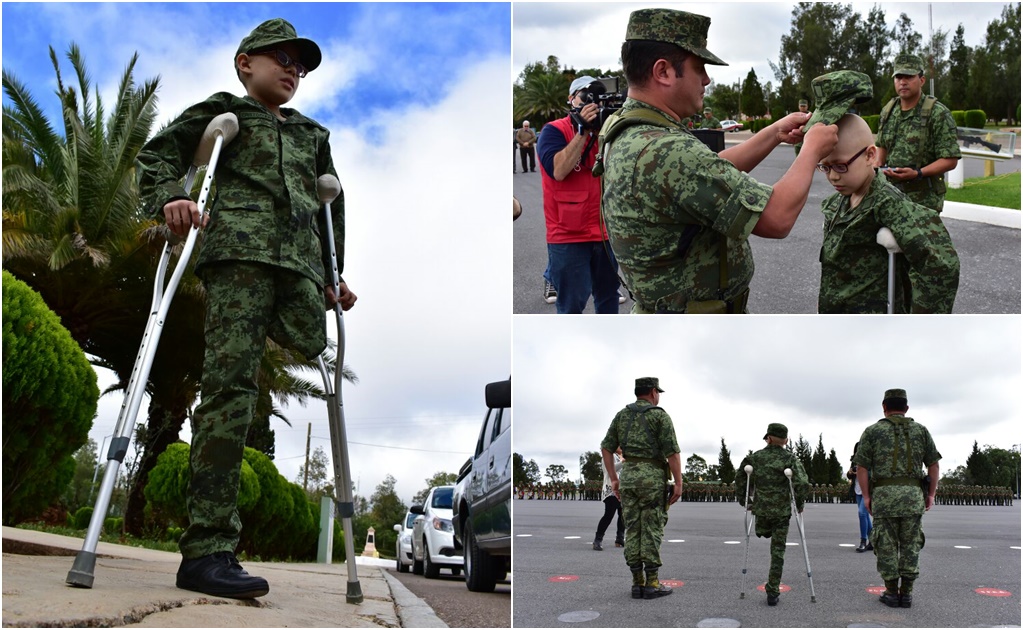 Niño con cáncer es soldado por un día