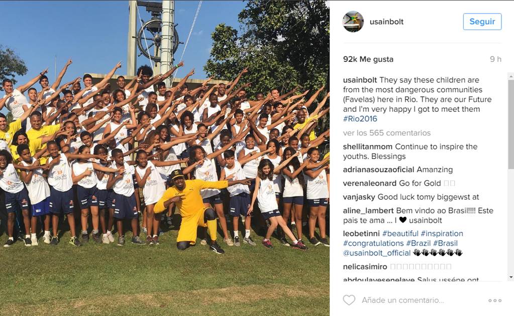 Usain Bolt inspira a niños de favelas mientras se prepara para nueva hazaña olímpica