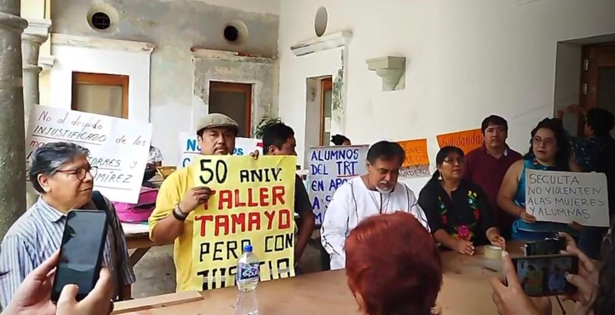 Docentes del Taller Rufino Tamayo exigen destitución de funcionario de Seculta Oaxaca