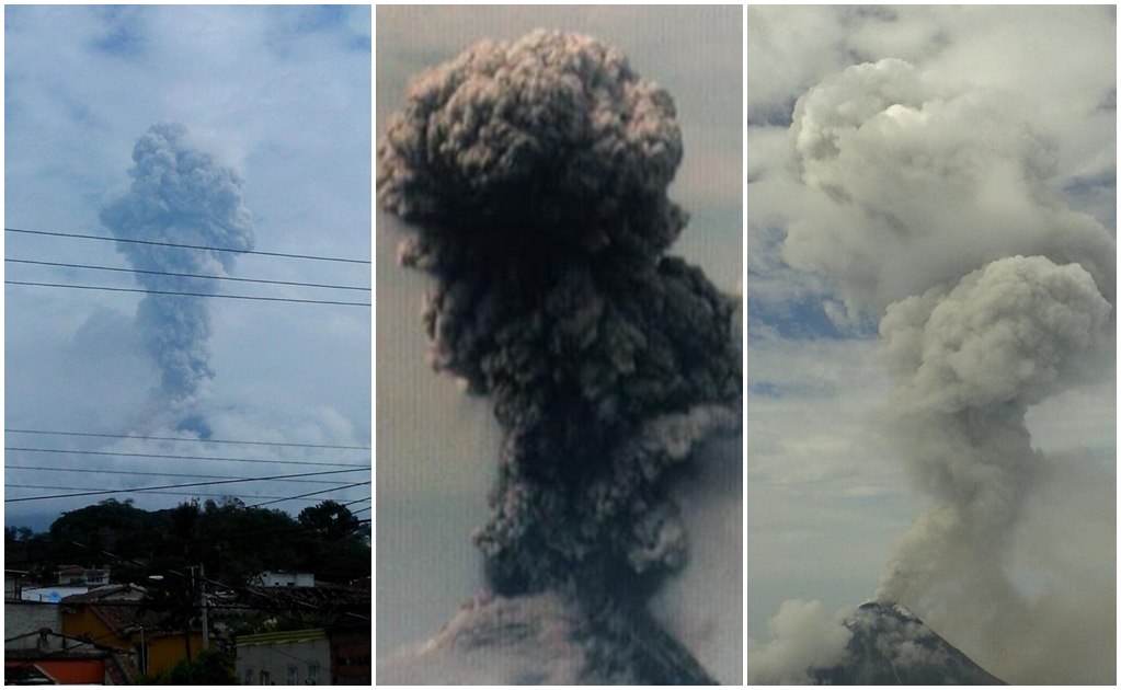 Volcán de Colima emite exhalación de 3.5 km
