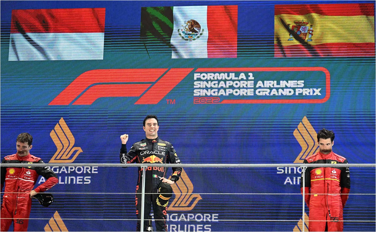 Narradores españoles cuestionan la duración del Himno de México durante victoria de Checo Pérez