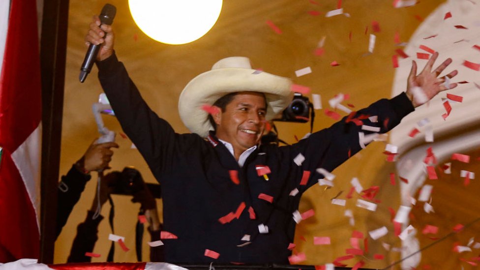 "No somos chavistas, no somos comunistas", así festejó Pedro Castillo tras elección en Perú