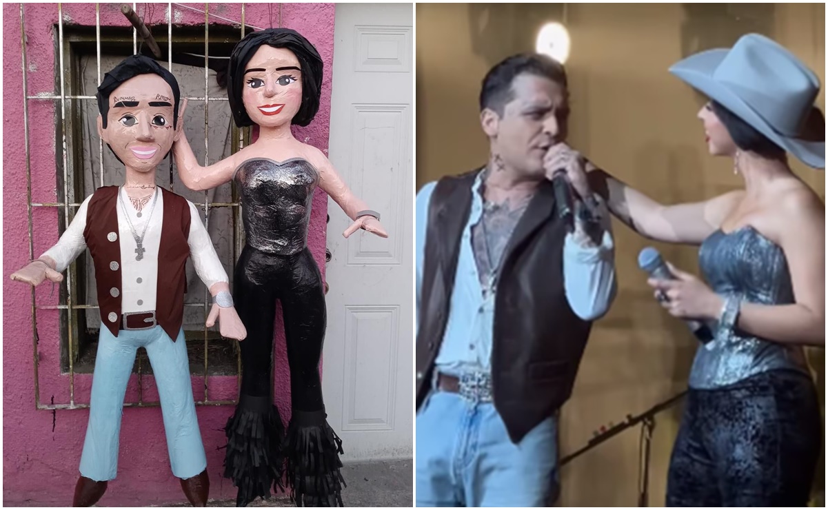 "Fan de su relación": Crean piñata de Christian Nodal con Ángela Aguilar y causa furor en redes