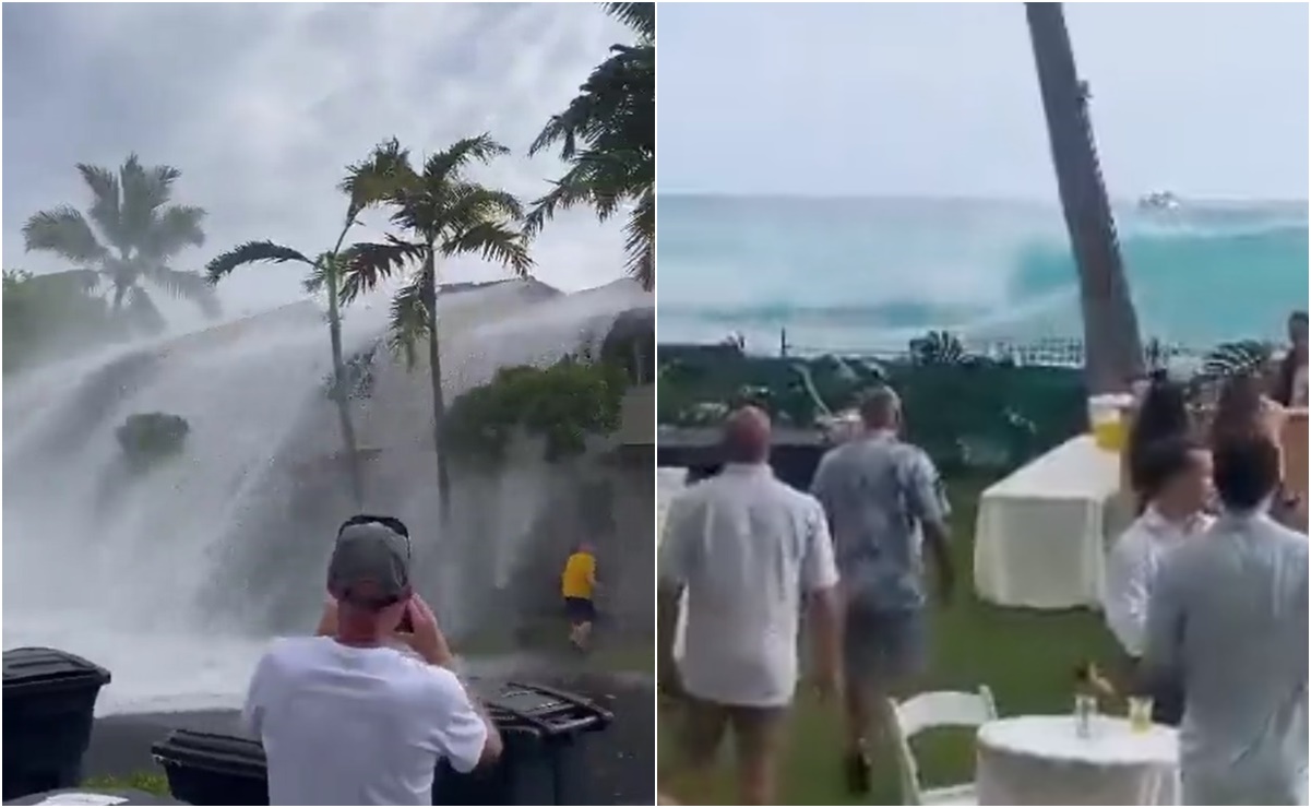 VIDEO. Olas gigantescas interrumpen casamiento y destruyen barrios costeros en Hawaii
