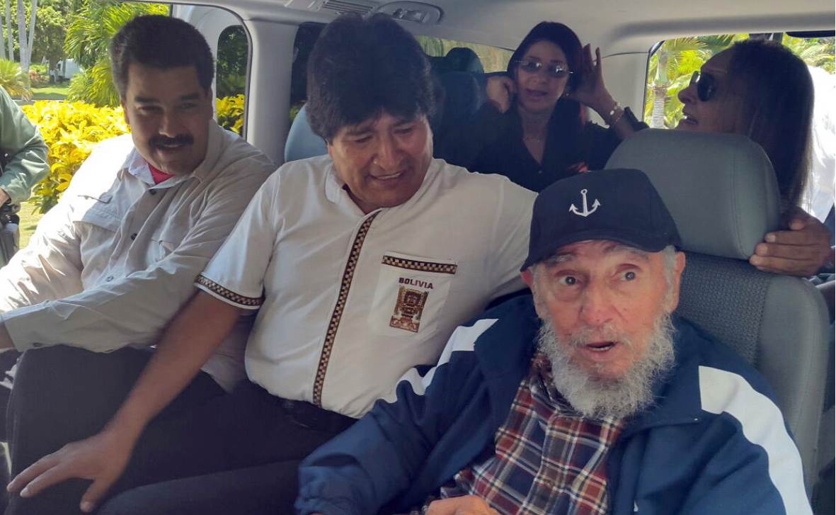 Fidel celebra su cumpleaños con Maduro y Evo