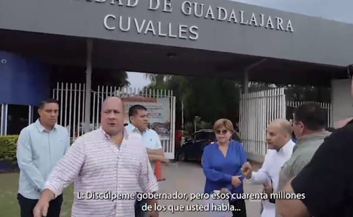 Alfaro va a grabar video en la UdeG y terminan increpándolo; acusan intimidación del gobernador