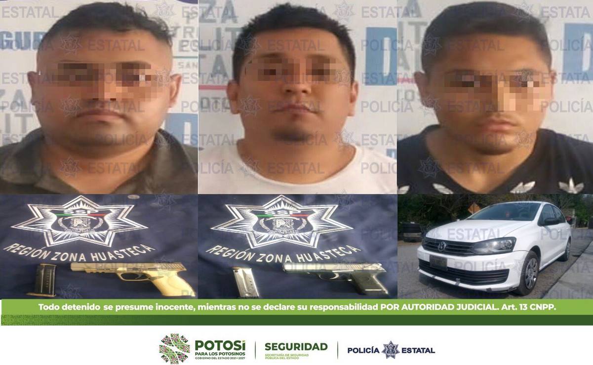 Detienen a tres en Axtla de Terrazas, SLP; podrían pertenecer a banda delictiva en la Huasteca 