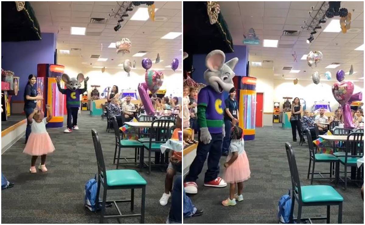 Video. Botarga de Chuck E. Cheese ignora a niña afroamericana en Nueva Jersey