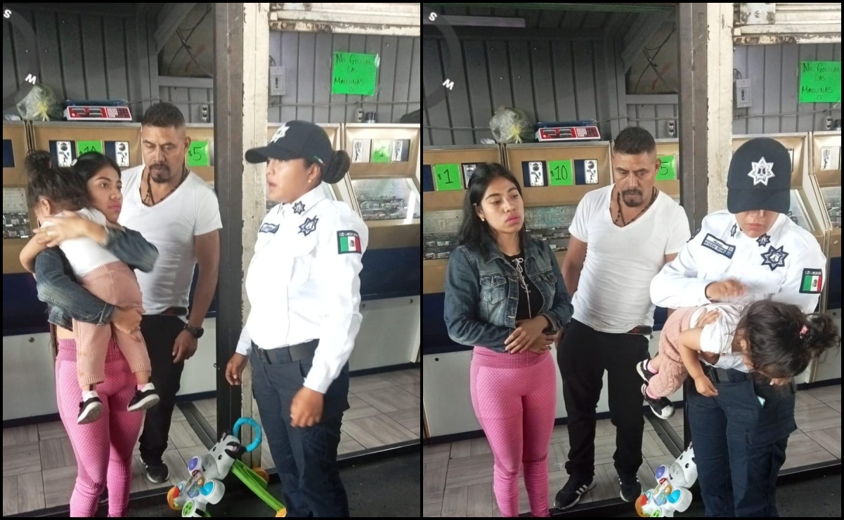 ¡Héroe! Policía salva a menor que se ahogaba con una moneda en Naucalpan