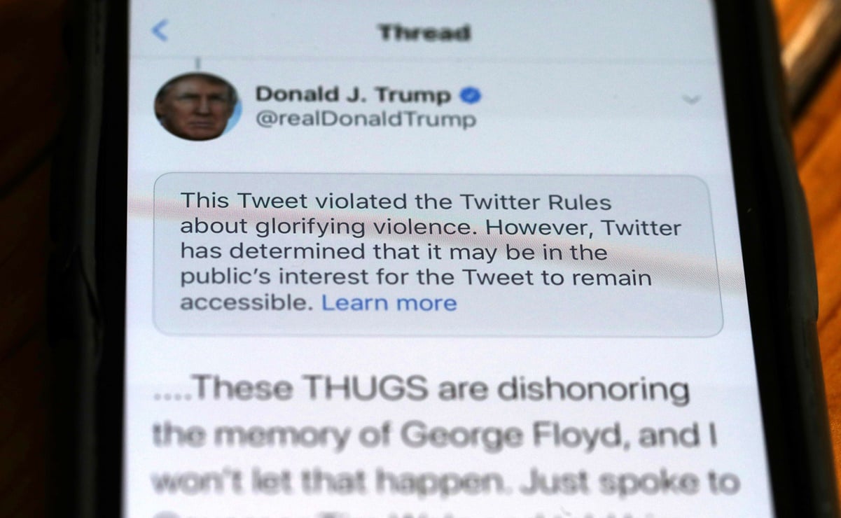 Twitter podría suspender cuenta de Trump por "mensajes incendiarios"