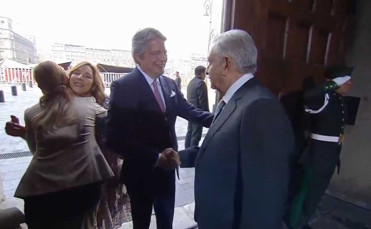 AMLO recibe a Guillermo Lasso, presidente de Ecuador, en Palacio Nacional