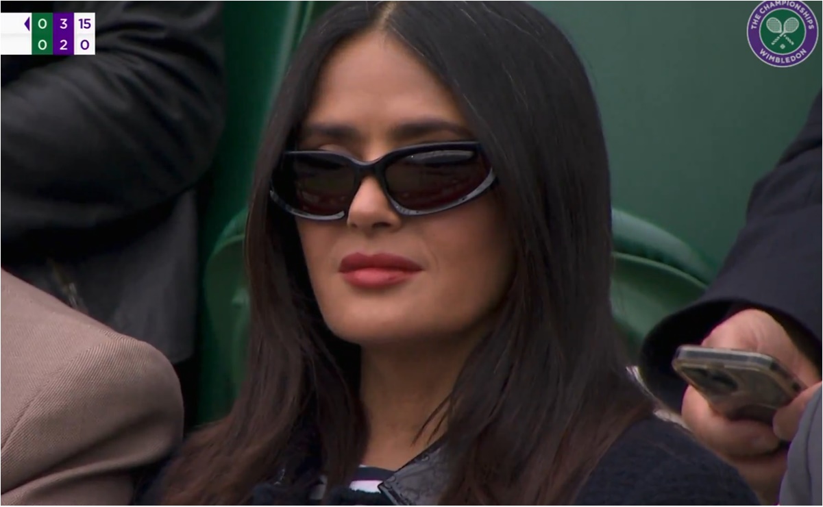 La mexicana Salma Hayek acude a Wimbledon para ver a Jannik Sinner, el número 1 del mundo
