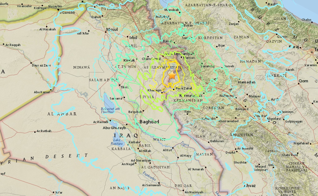 ​Registran sismo de 7.3 grados en Irak