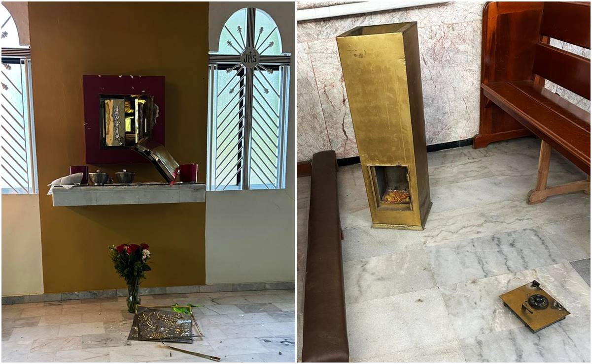 FOTOS: Dejan destrozos tras robo de mil pesos a iglesia de la Sagrada Familia en Sinaloa