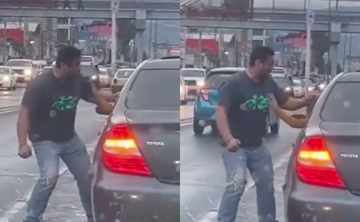 VIDEO. Hombre agrede con un desarmador y a jalones a conductora frente a Plaza Galerías de Ixtapaluca
