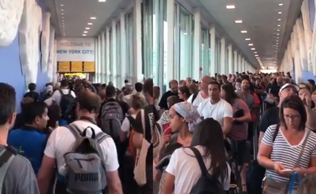 Reportan largas filas en aeropuertos de EU por fallas en programa de aduanas