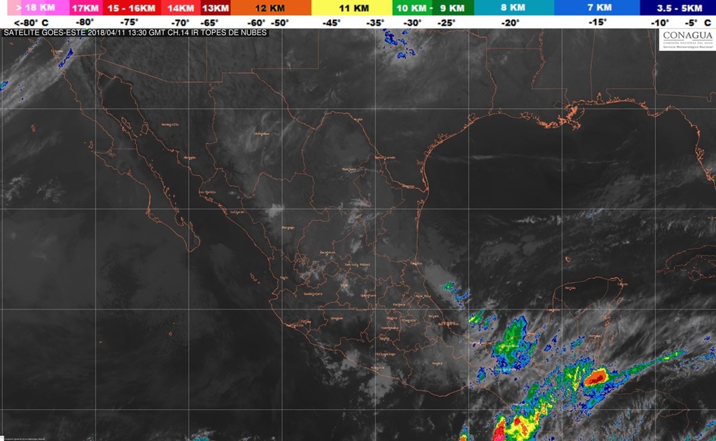 Se esperan lluvias sobre la mayor parte del territorio mexicano