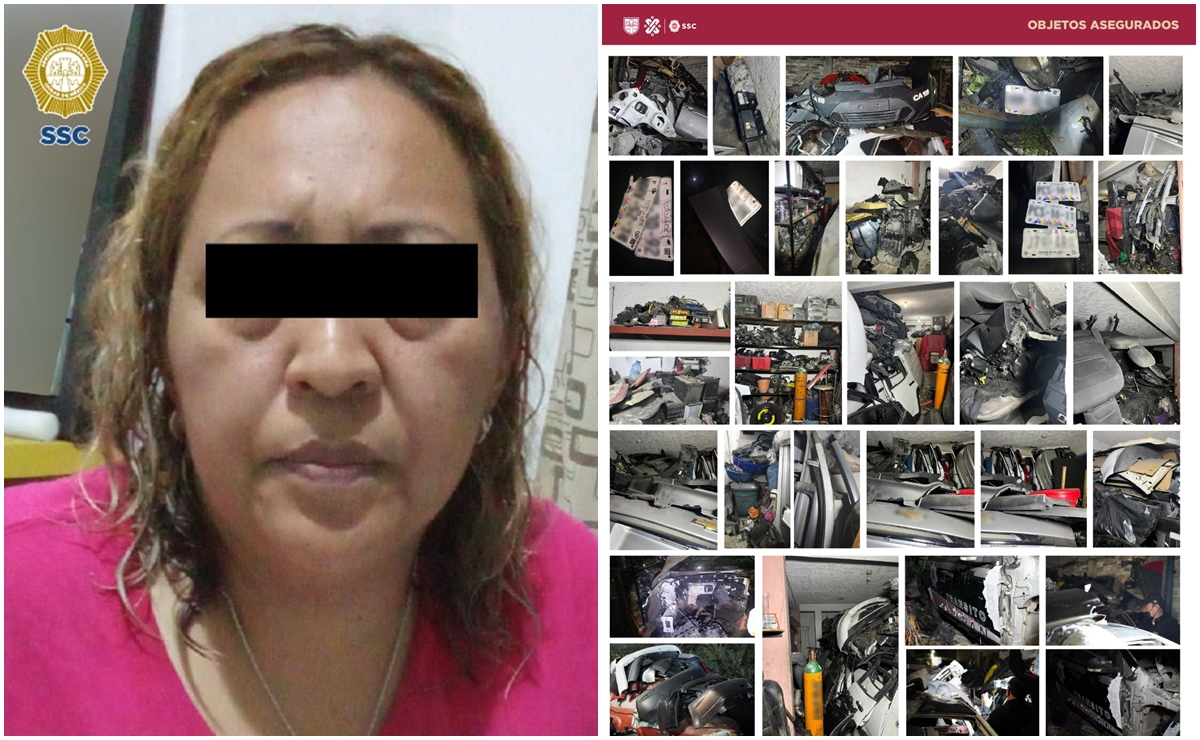 Detienen a mujer que se dedicaba al robo de vehículos y autopartes en Iztapalapa; hallan en cateo patrulla de la Policía de Tránsito