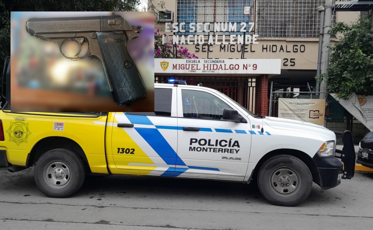 Localizan réplica de pistola en baño de mujeres dentro de una secundaria en Monterrey