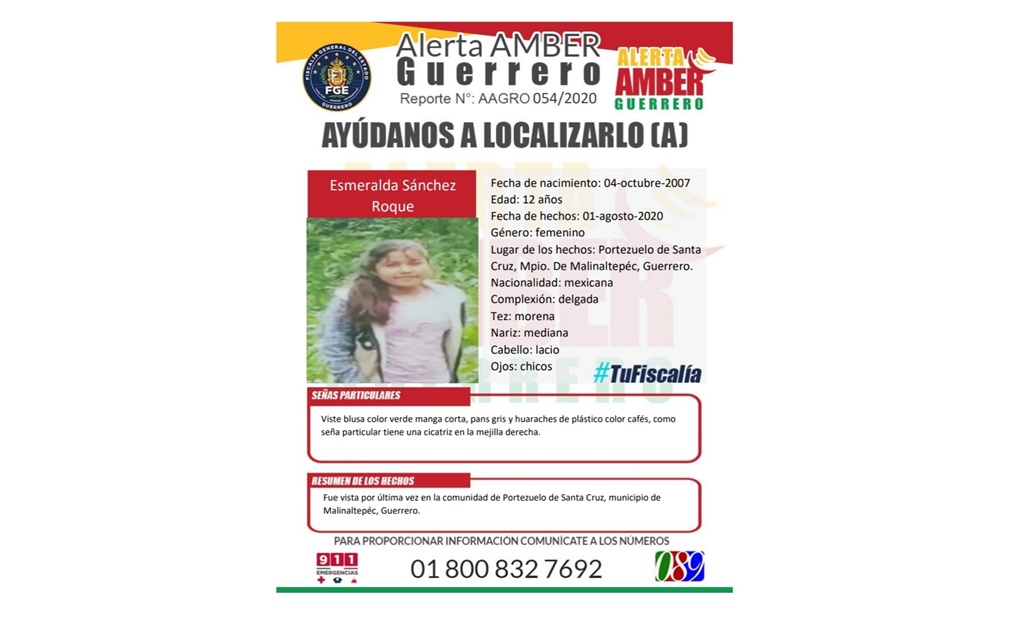 Periodista denuncia desaparición de su hija de 12 años en Malinaltepec