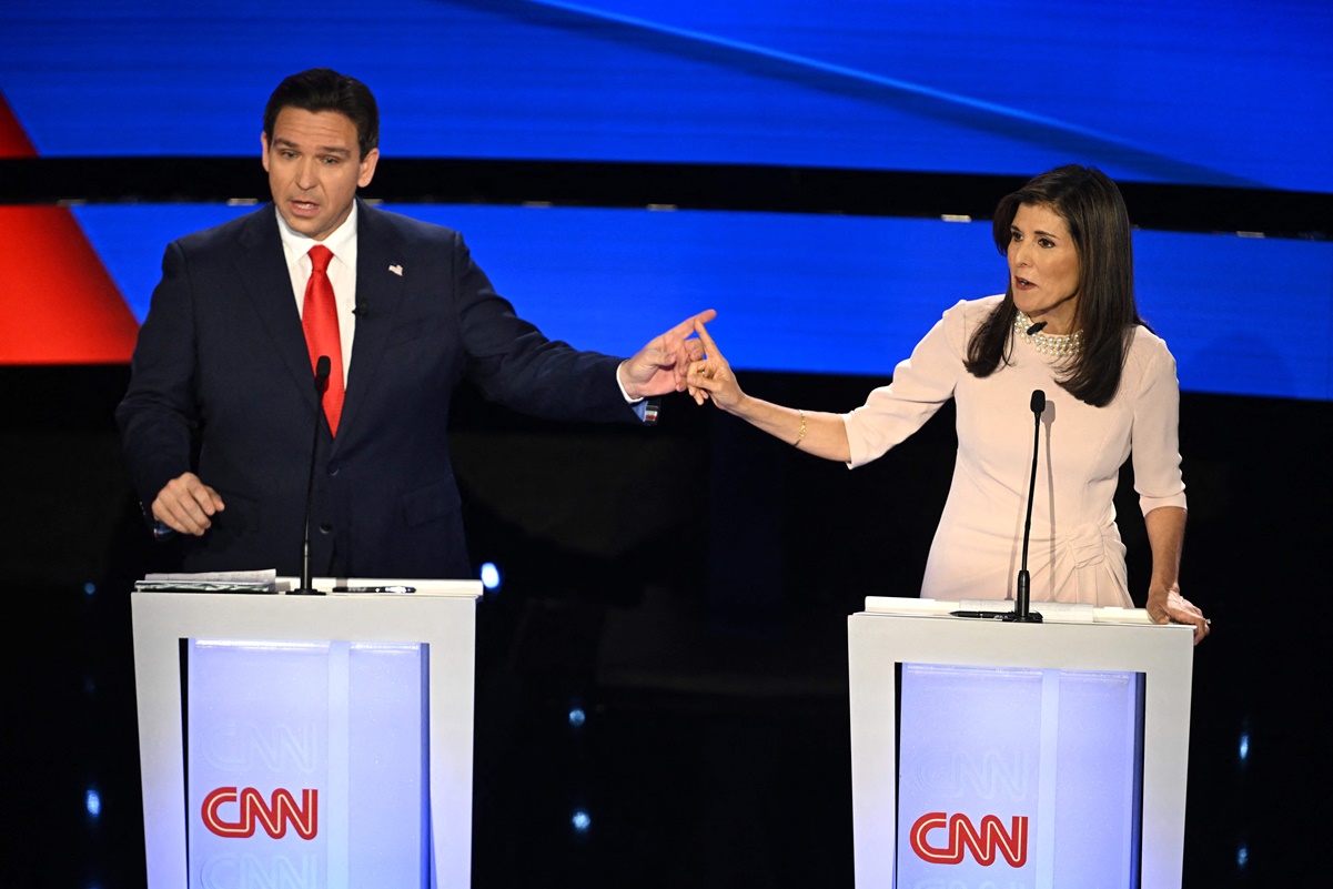 En quinto debate republicano, Haley y DeSantis luchan por posicionarse como la alternativa a Trump