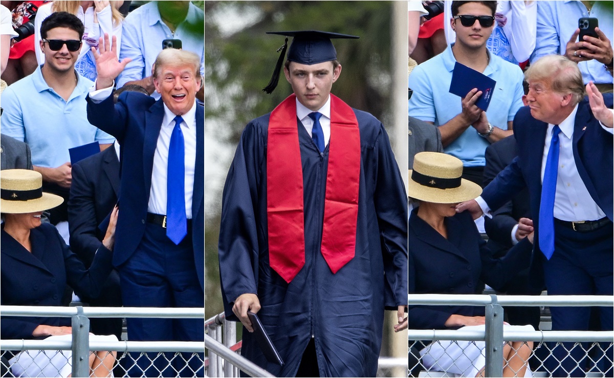 Trump asiste a la graduación de su hijo Barron en medio de su juicio en NY. FOTOS