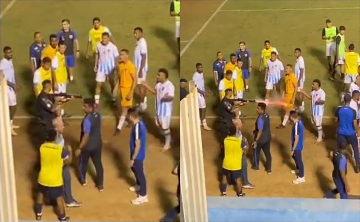 Policía calma discusión en partido con un balazo sobre el portero