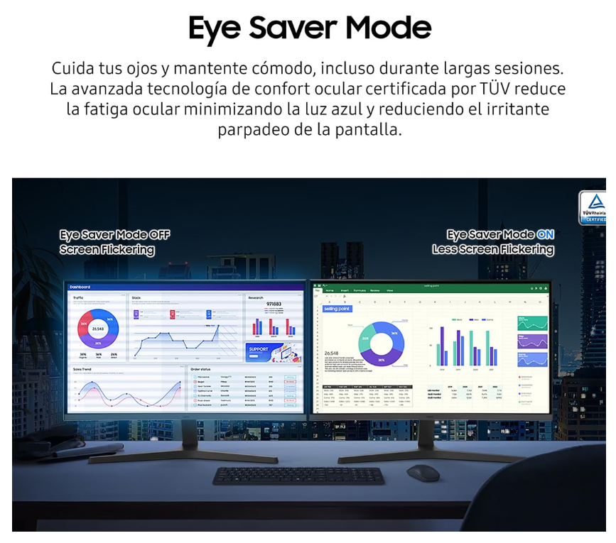 Monitor Samsung Essential S3 vista lateral