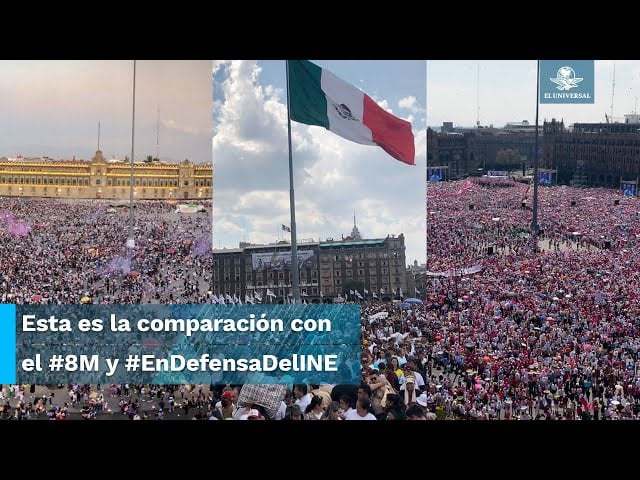 Reaparece la bandera de México en marcha de AMLO, no como en #EnDefensaDelINE y el 8M 