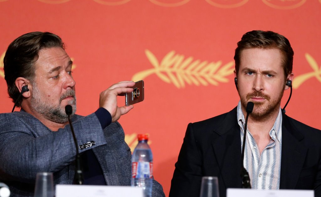 Russell Crowe bromea en Cannes