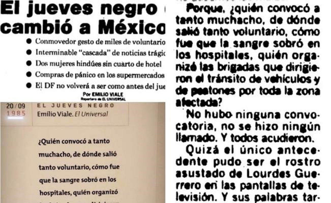 Tras sismo, vuelve a circular crónica de EL UNIVERSAL de 1985