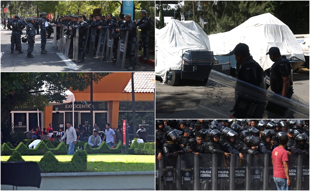 'Blindan' con tanquetas y policías sede de evaluación en Morelia