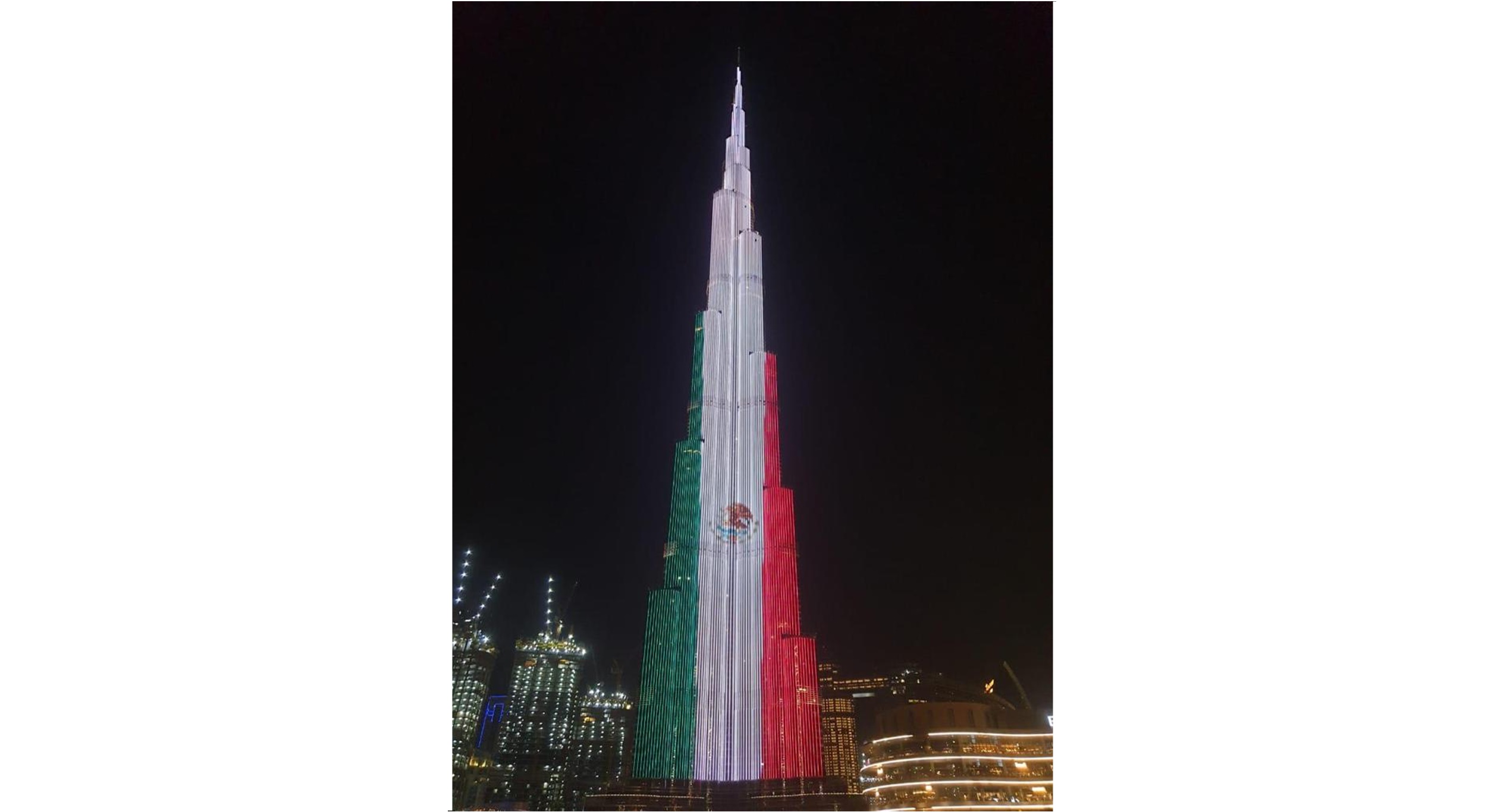 Dubái ilumina el Burj Khalifa con la bandera de México 