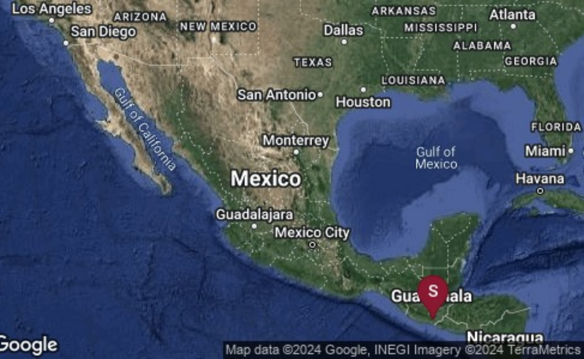 Sismológico registra sismo de 6.3 en Ciudad Hidalgo, Chiapas