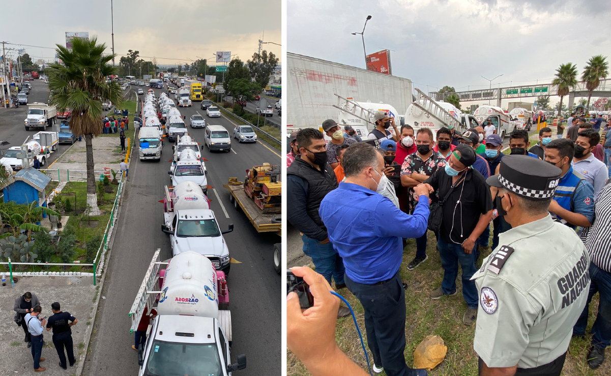 Gaseros retiran bloqueo de la México – Querétaro