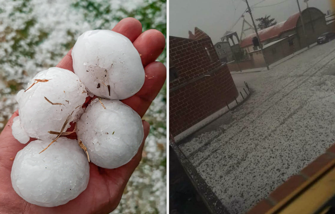 ¡Eran pelotas! Granizo causó estragos en Amealco 